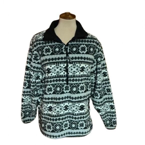 Vtg LL Bean Navajo fleece pullover - Picture 1 of 11